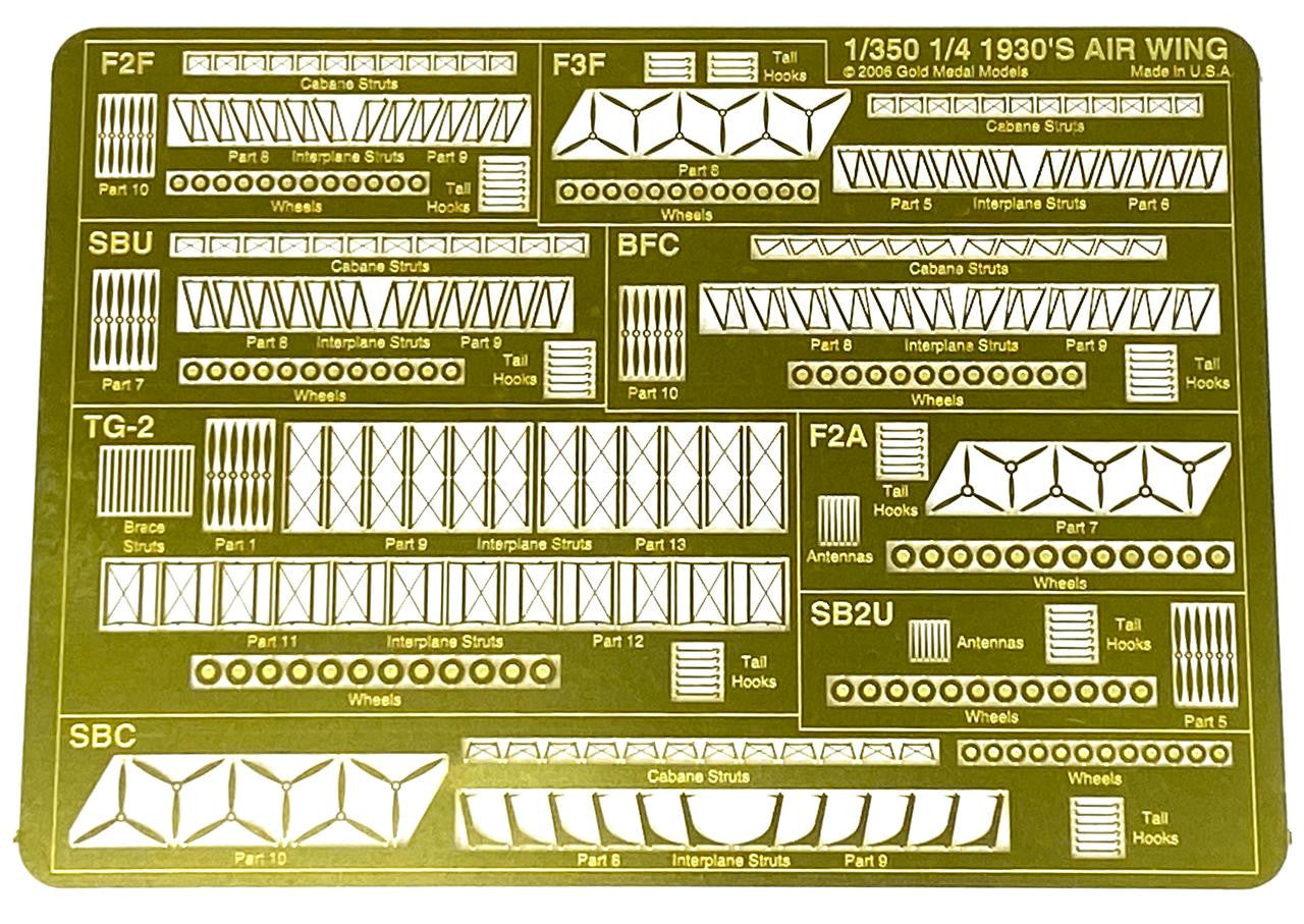 Modelli di medaglie d'oro, 1/4 DI ALA D'AEREO ANNI '30