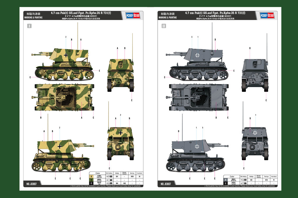 HobbyBoss, 4,7 CM PAK(T)SFL.AUFFGST. PZ.KPFW.35 R