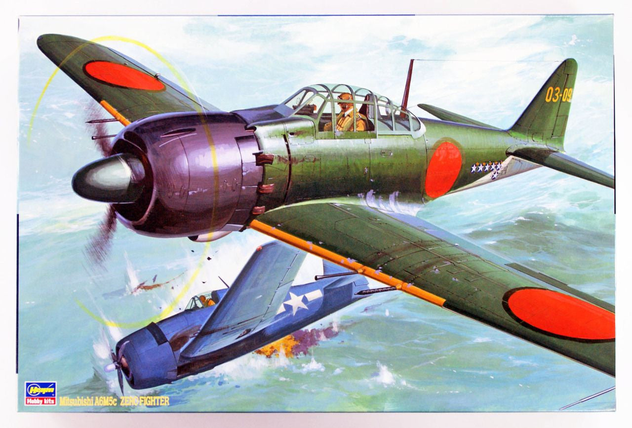 Hasegawa, A6M5c ZERO FIGHTER TIPO 52 (ZEKE) (VECCHIO KIT)