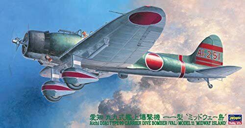 Hasegawa, AICHI D3A1 TYPE 99 CARRIER DIVE BOMBER (VAL) MODELLO 11 "MIDWAY ISLAND"