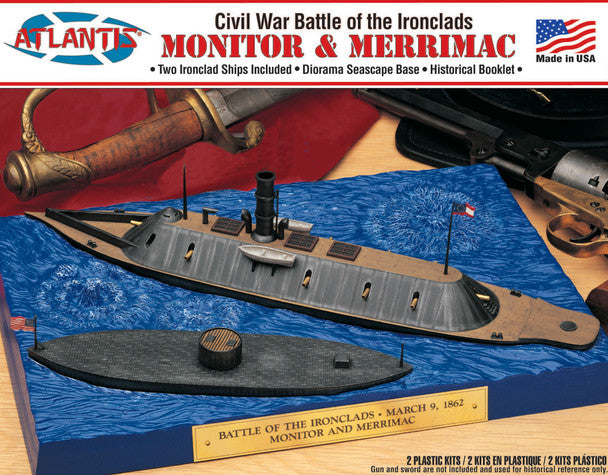 Modelli Atlantis, Atlantis Models Battaglia delle Ironclads Monitor e Merrimac/Virginia Kit di modellismo in plastica