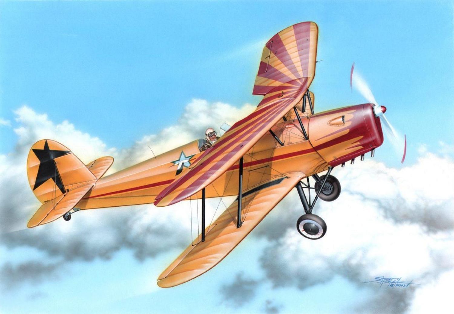 Azur, CMK-100-FR0027 - 1/72 Azur STAMPE SV.4B Acrobat Plastic Model Kit