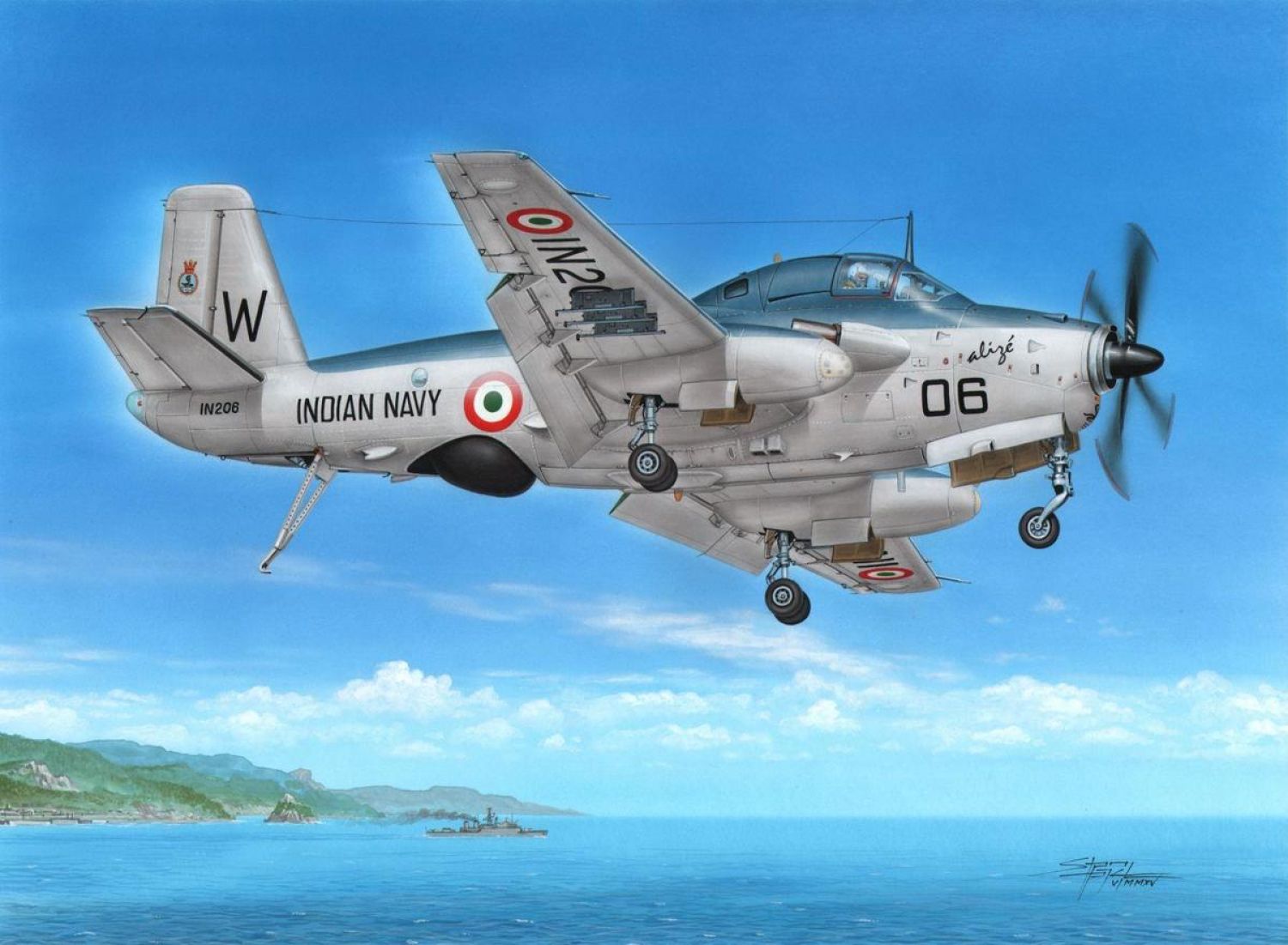 Azur, CMK-100-FR0031 - 1/72 Azur Breguet Alize 1 Marina indiana - SH 200 Plastic Model Kit