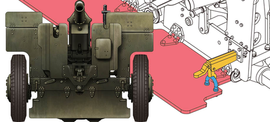 Club AFV, Carrello per obice da 105 mm M2A1 e M2A2 della seconda guerra mondiale