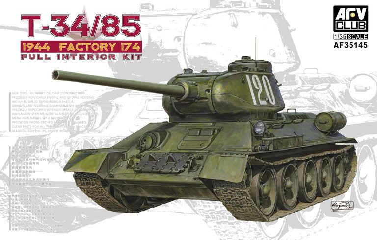 Club AFV, Carro armato T34/85 Mod 1944 No.174 interno completo