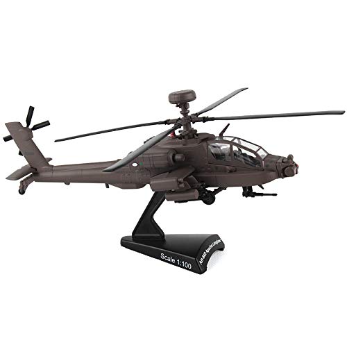 Daron, Daron Postage Stamp Boeing AH-64D Apache Longbow in scala 1/100 Modello da esposizione diecast con supporto