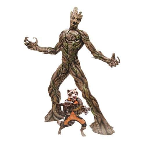 Modelli Dragon USA, Dragon Models Guardiani della Galassia - Groot con Rocket Raccoon Vignetta dell'eroe d'azione (scala 1/9)