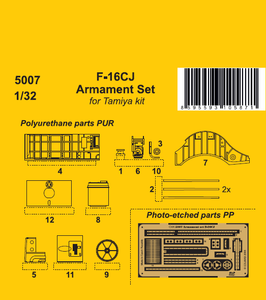 CMK, F-16CJ - set di armamenti per HAS 1/32