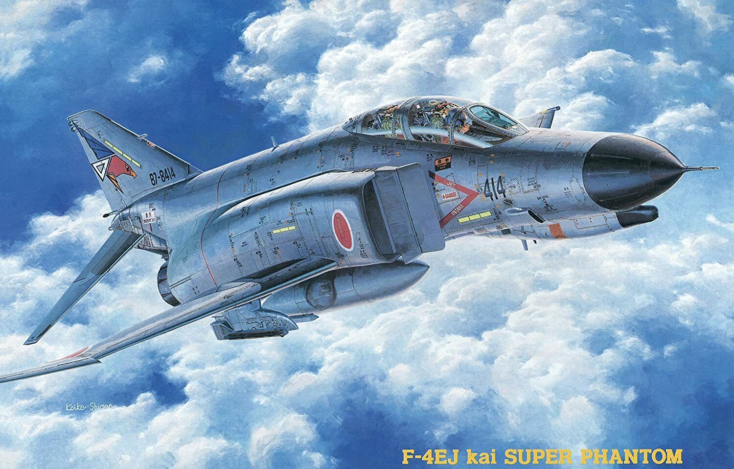 Hasegawa, F-4EJ KAI PHANTOM II "SUPER PHANTOM"/COPERTINA IN UN PEZZO UNICO INCLUSA