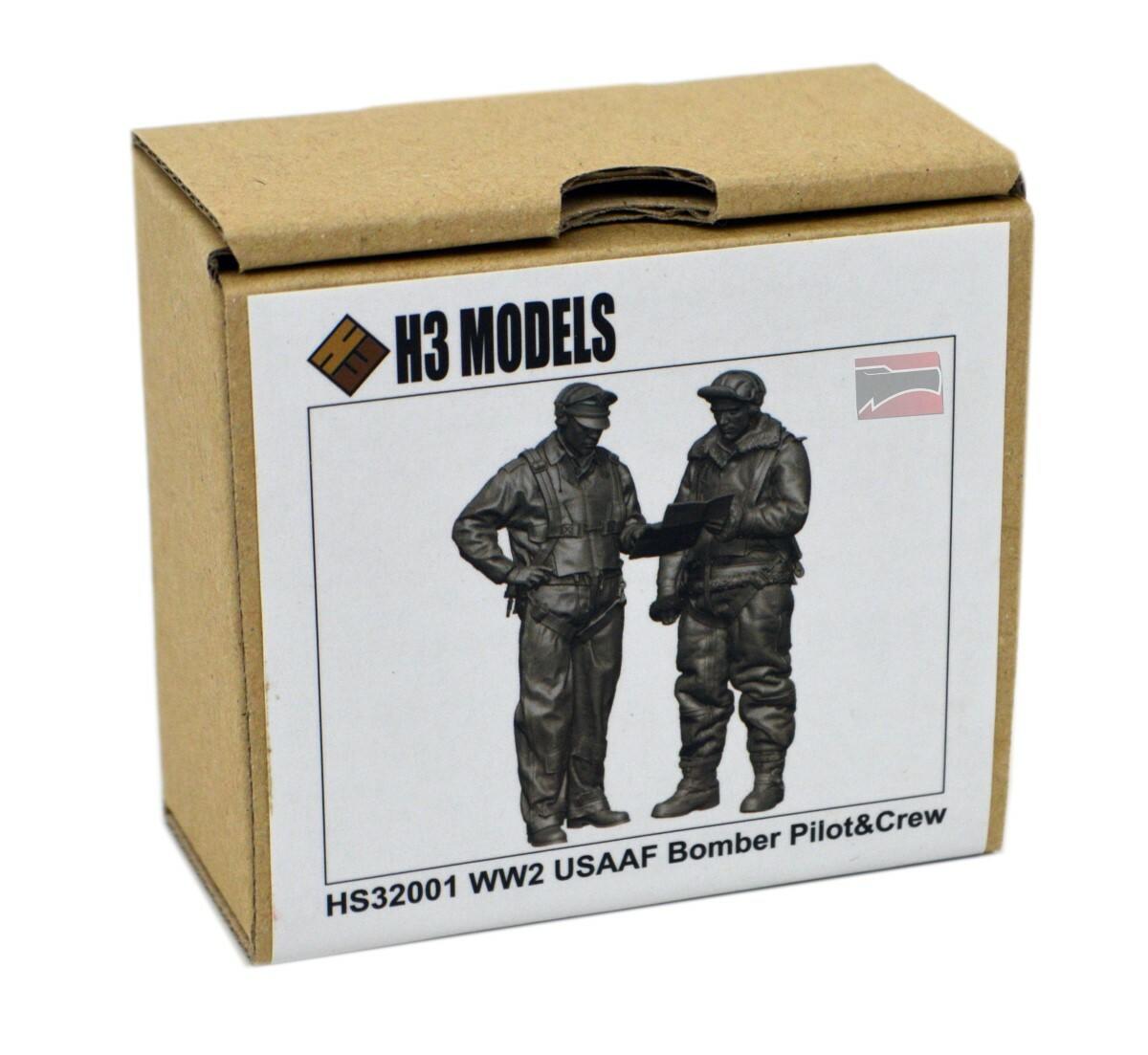 Modelli H3, H3M32001 - 1/32 H3 Models USAAF Bomber Pilot & Crew Figure in resina