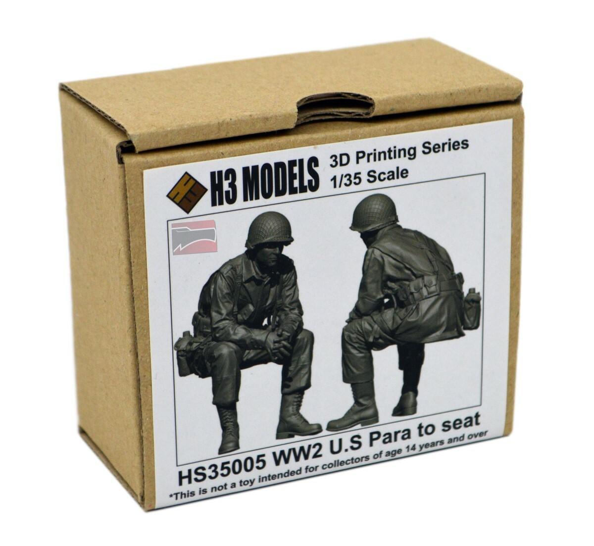 Modelli H3, H3M35005 - 1/35 H3 Models WW2 US Paratrooper Seated Resin Model Kit