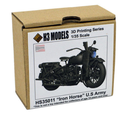 Modelli H3, H3M35011 - 1/35 H3 Models IRON HORSEÂ US Army Motorcycle Kit di modelli in resina