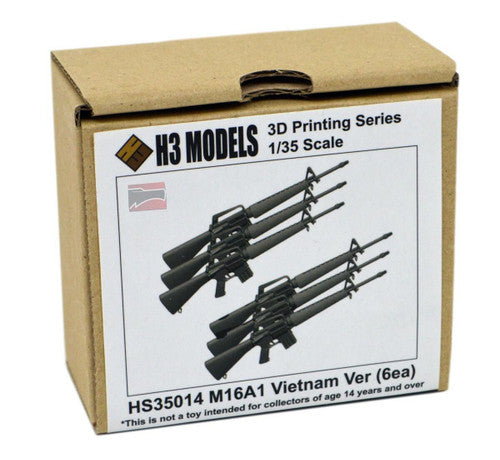 Modelli H3, H3M35014 - 1/35 H3 Models M16A1 Versione Vietnam (Include 6) Resina