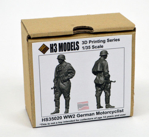 Modelli H3, H3M35020 - 1/35 H3 Models WW2 Motociclista tedesco in resina Kit di montaggio