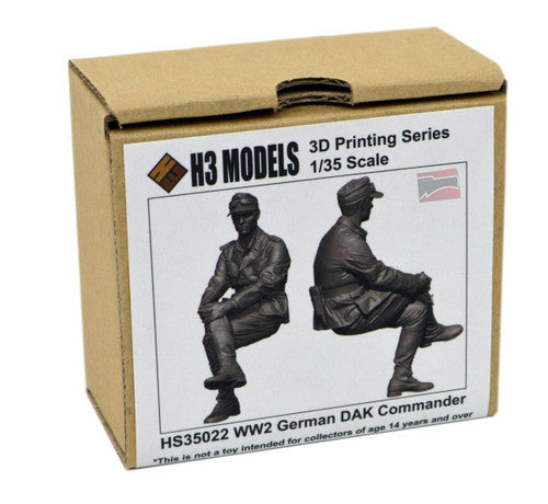 Modelli H3, H3M35022 - 1/35 H3 Models WW2 Comandante DAK tedesco - Kit di modelli in resina