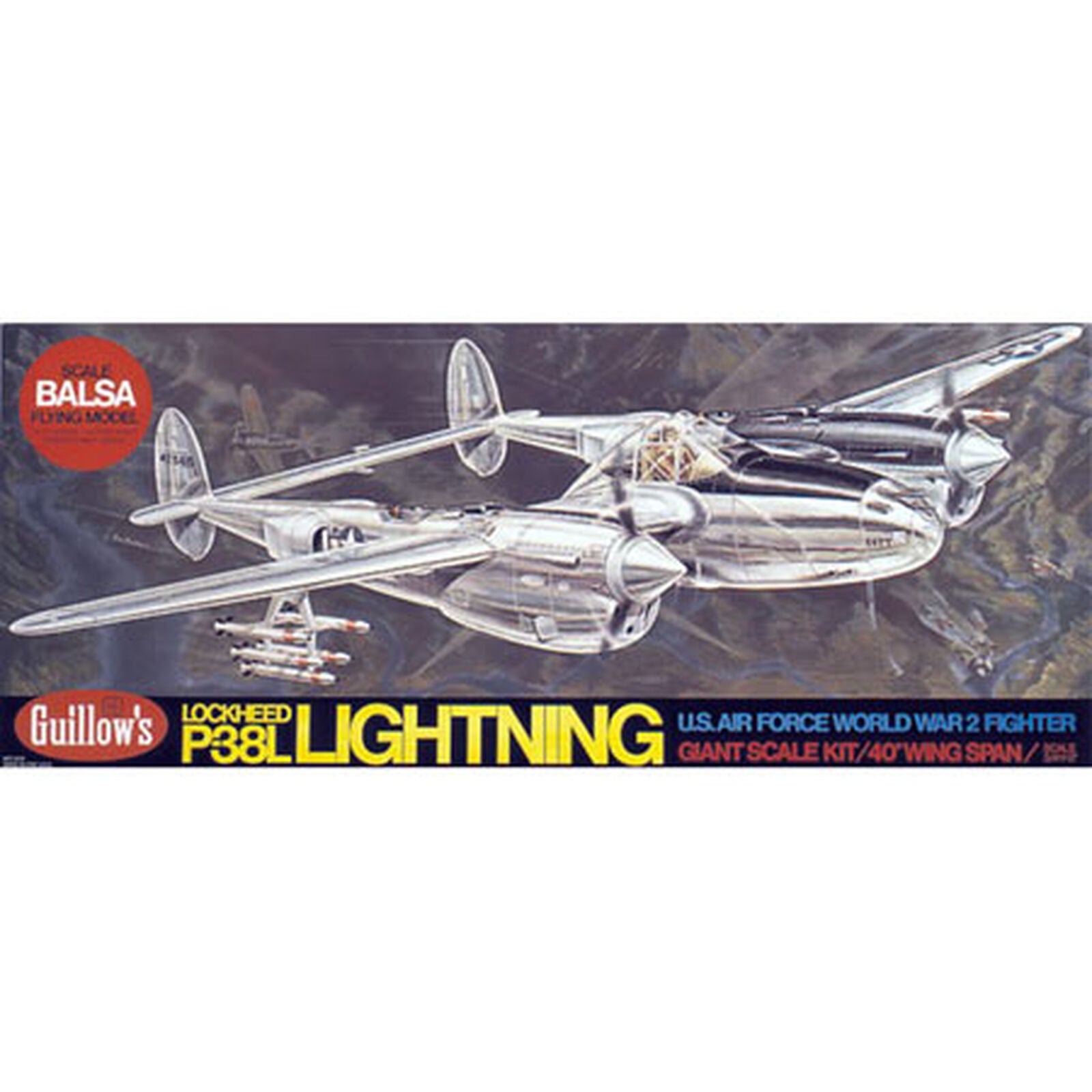 GUILLOW, Kit Lockheed P38 Lightning, 40".