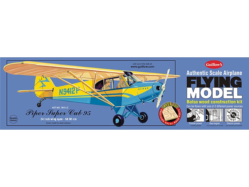 NodoModelli, Kit di modellismo Guillow's Piper Super Cub 95 tagliato al laser