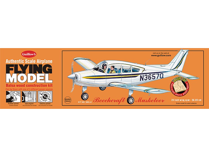 NodoModelli, Kit di modellismo a taglio laser Beechcraft Musketeer di Guillow