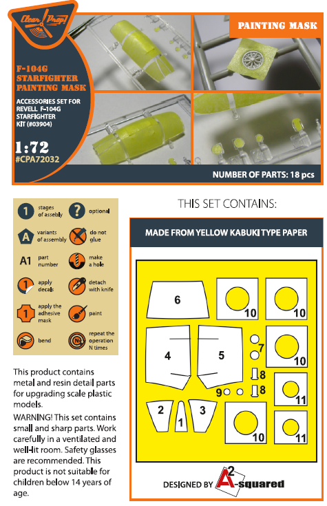 Prop. chiara, Maschera di verniciatura F-104G per REVELL