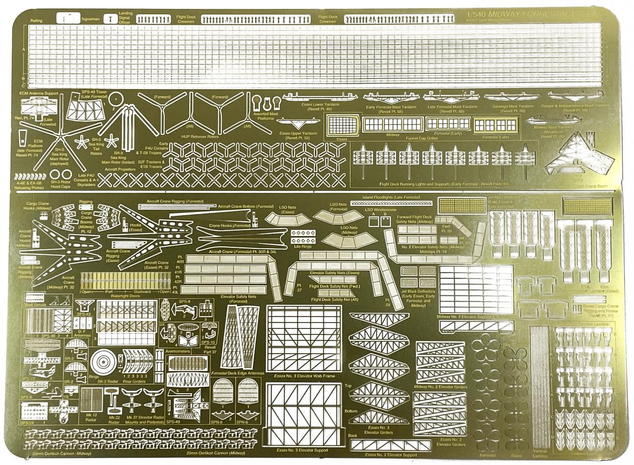 Modelli di medaglie d'oro, Midway Essex Forrestal Set di dettagli per l'incisione fotografica