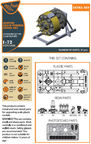 Prop. trasparente, Set motori Gloster E28/39 Pioneer