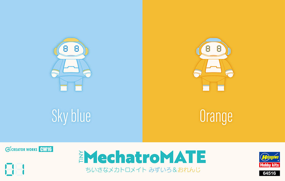 Hasegawa, Tiny MechatroMATE No.01 "Skyblue & Orange" (Due kit nella scatola)