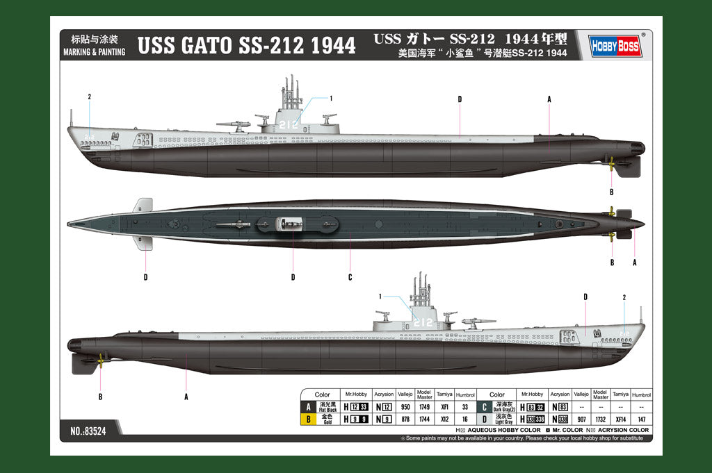 Hobby Boss, USS Gato SS-212 1944