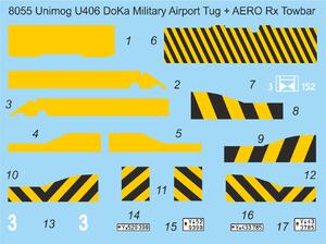 CMK, Unimog U406 DoKa rimorchiatore militare aeroportuale + barra di traino 1/48