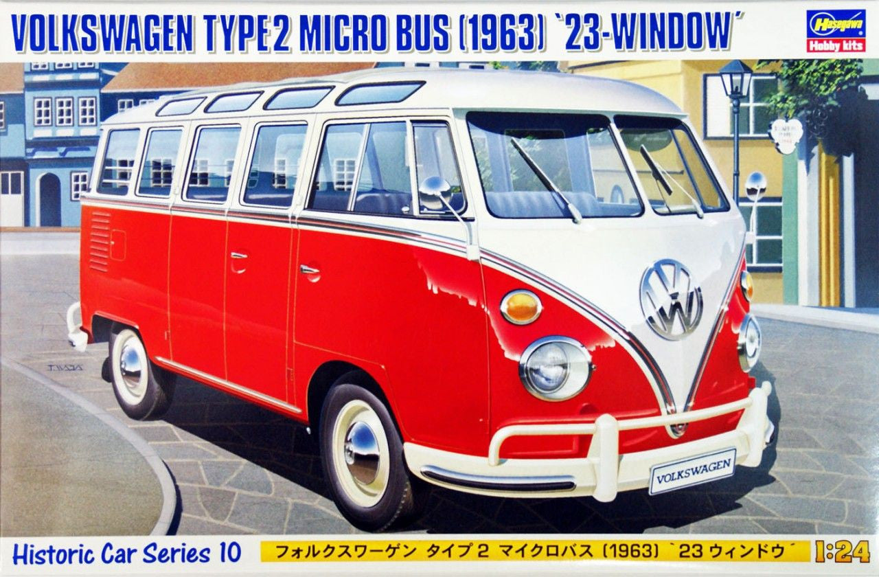 Hasegawa, VOLKSWAGEN TIPO 2 MICROBUS "1963" 23 FINESTRINI