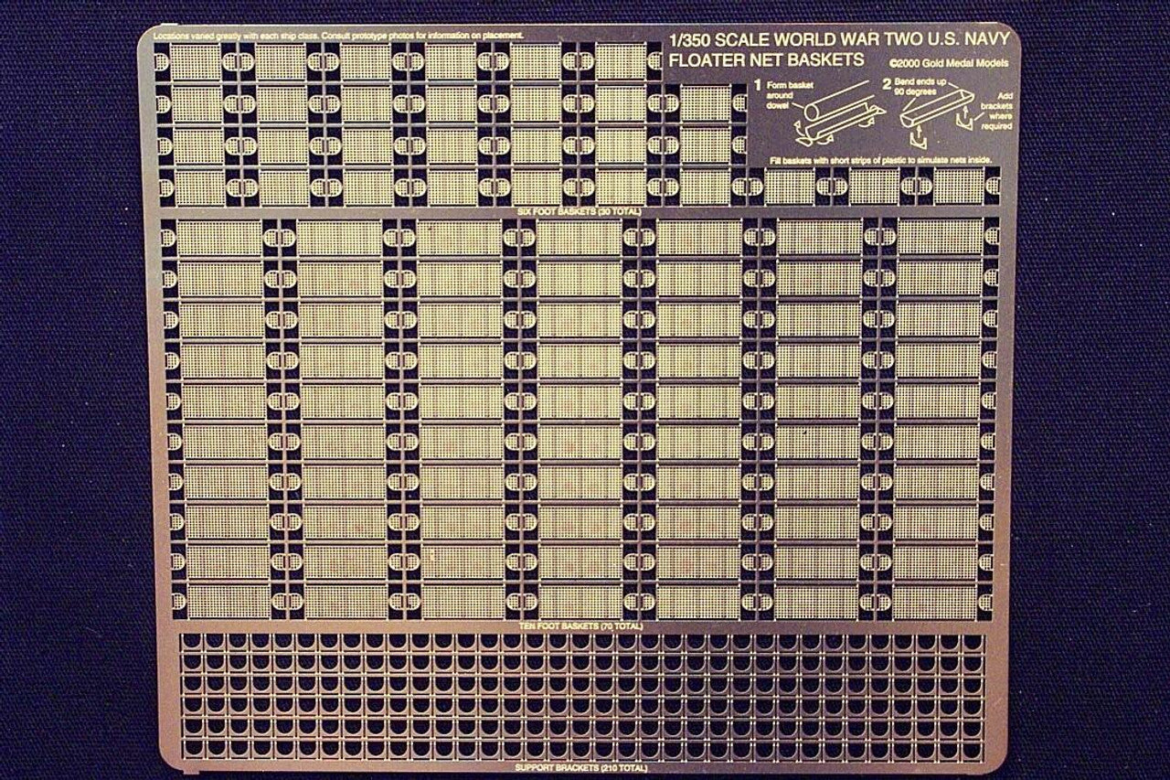 Modelli di medaglie d'oro, WW2 USN Cestini a rete galleggiante (70 grandi, 30 piccoli)